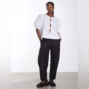 GANNI black elasticated Curve trousers